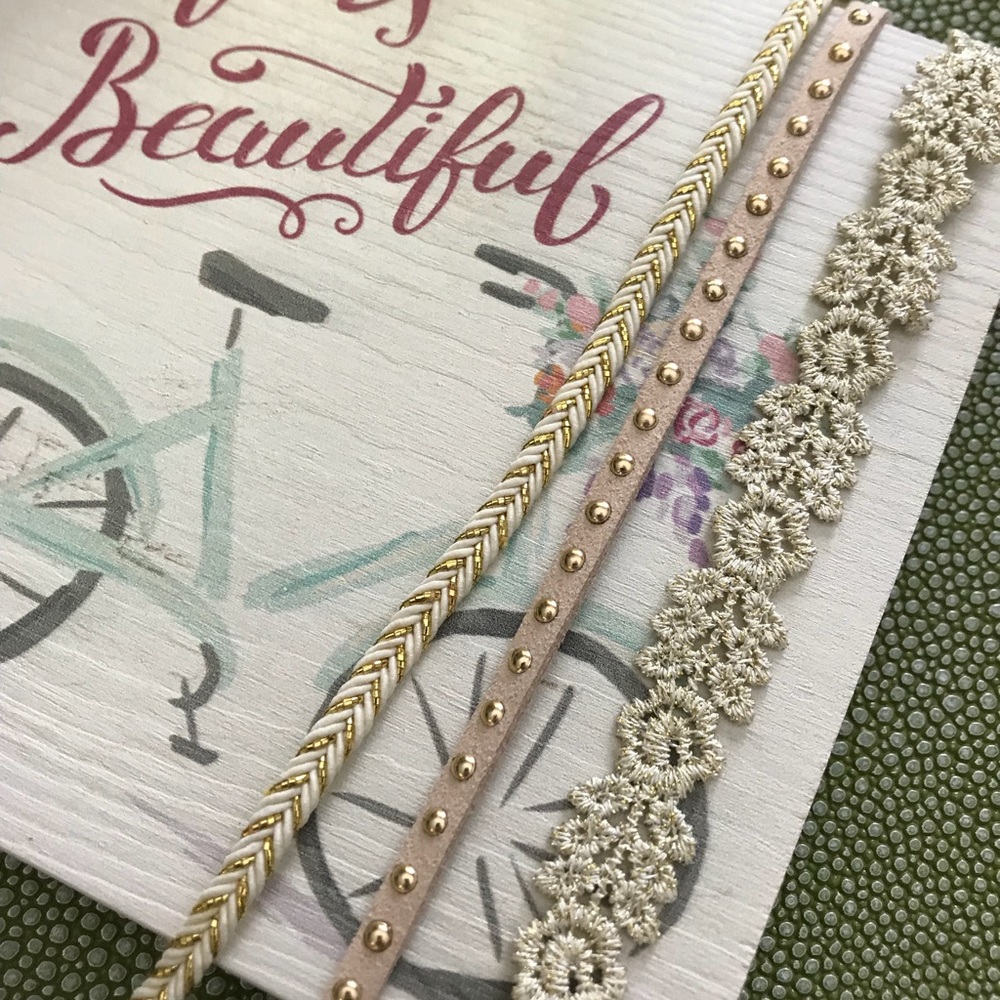 Blush, Cream & Gold Headband Set